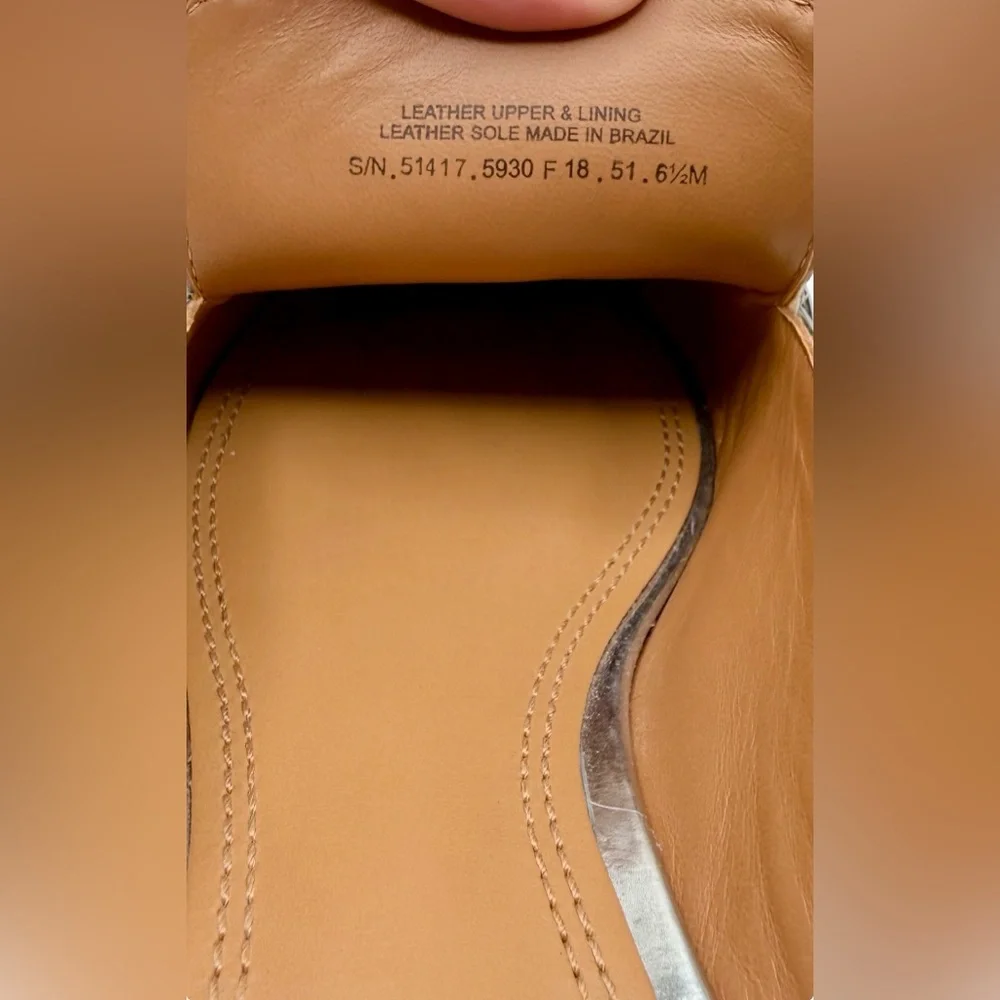 Tory Burch Rosalind Pointed-toe mule‎ in Metallic Silver Leather Size 6.5